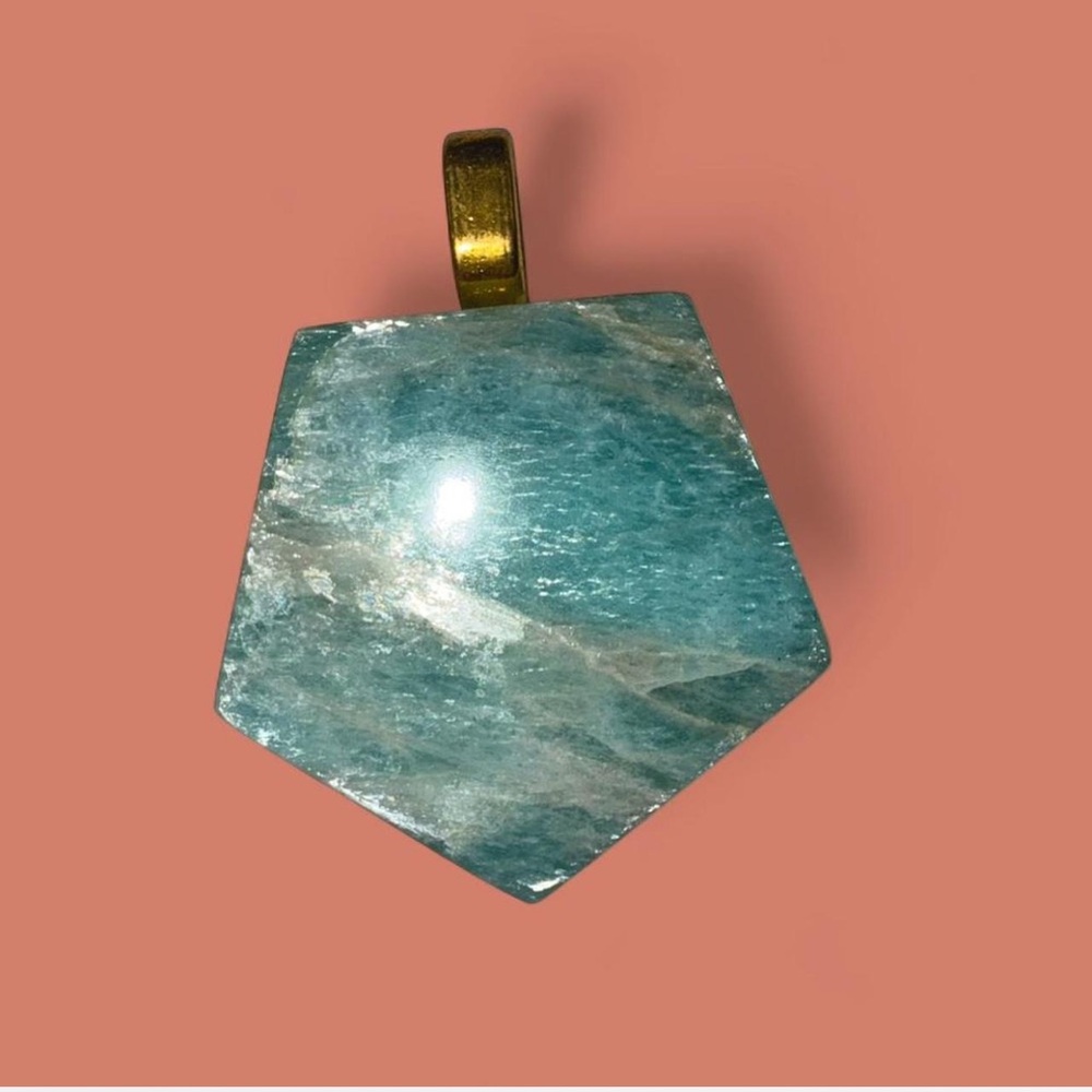 Amazonite Hexagon Pendant | Natural Gemstone | Crystal| OBO